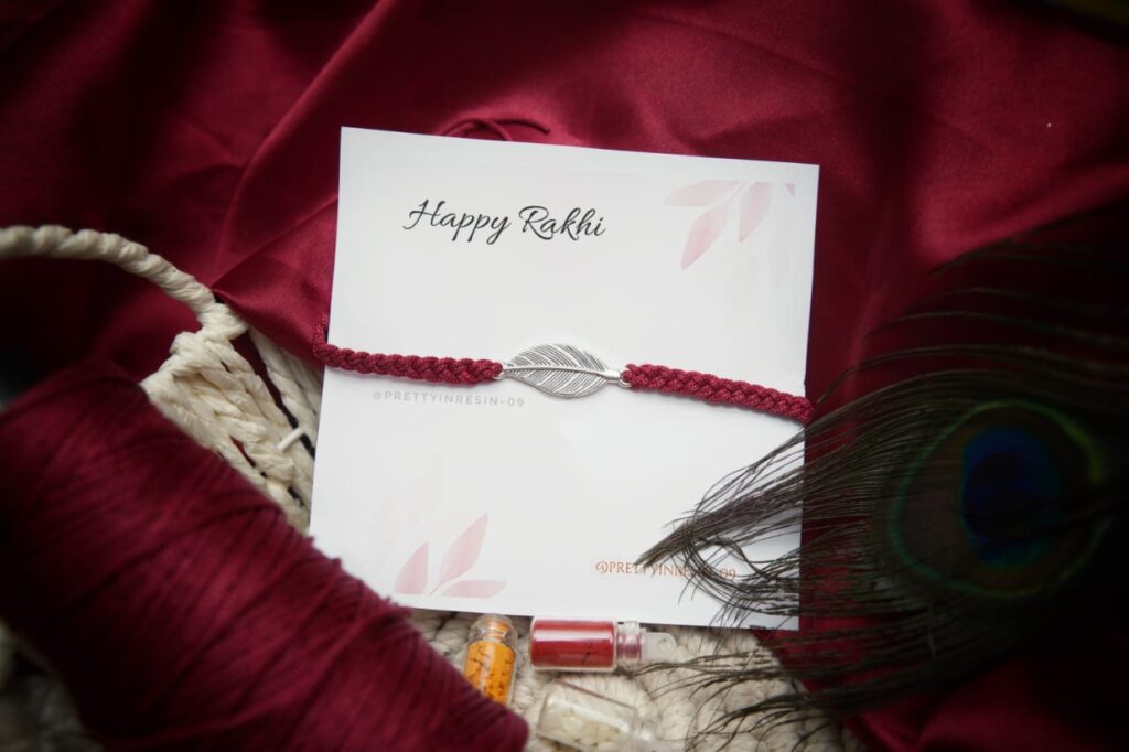 Silver Leaf Rakhi