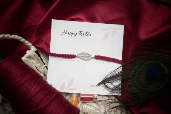 Silver Leaf Rakhi