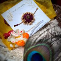 Oxidised Gold Om Rakhi